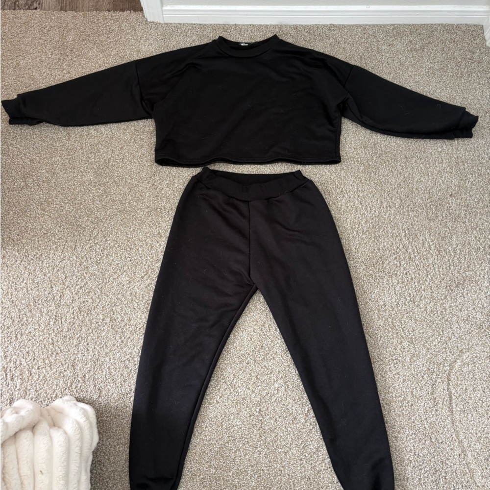 Nasty Gal Black Jogger Set